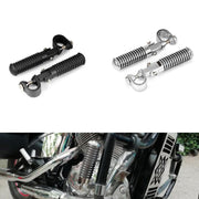 For Harley Motorcycle Modification Collapsible Footpegs Foot Guard Spike Mounted Pedals(Black)