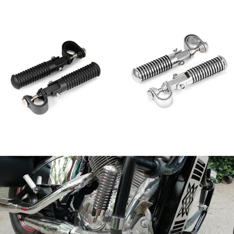 For Harley Motorcycle Modification Collapsible Footpegs Foot Guard Spike Mounted Pedals(Black)