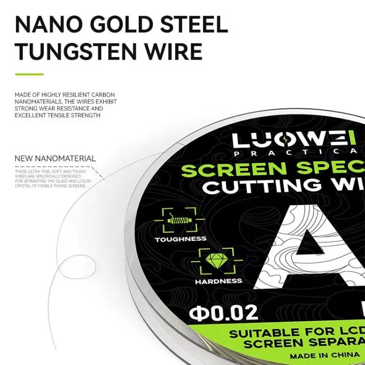 LUOWEI 500M Steel Wire Cell Phone Screen Separation Wire Cutting Wire, Spec: A 0.02mm
