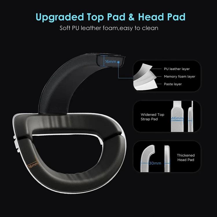 For Meta Quest 2 VR RGB Head Strap Adjustable Headband Built-in 8000 mAh Battery(Gaming White)