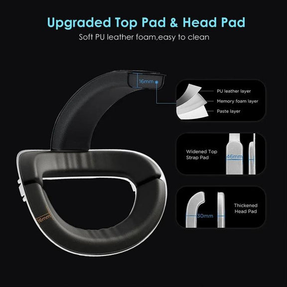 For Meta Quest 2 VR RGB Head Strap Adjustable Headband Built-in 8000 mAh Battery(White)