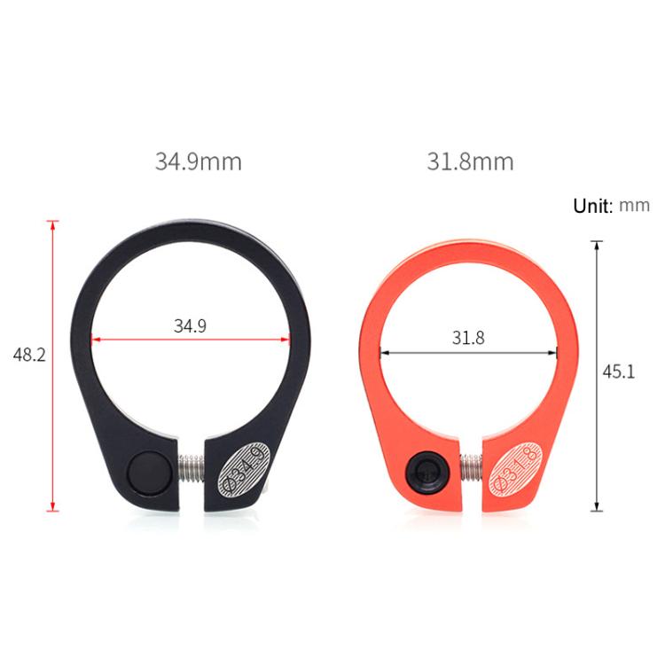 Mountain Road Bicycle Aluminum Locking Seatpost Clamps Seatpost Clamp Ring Fittings(31.8mm Black)