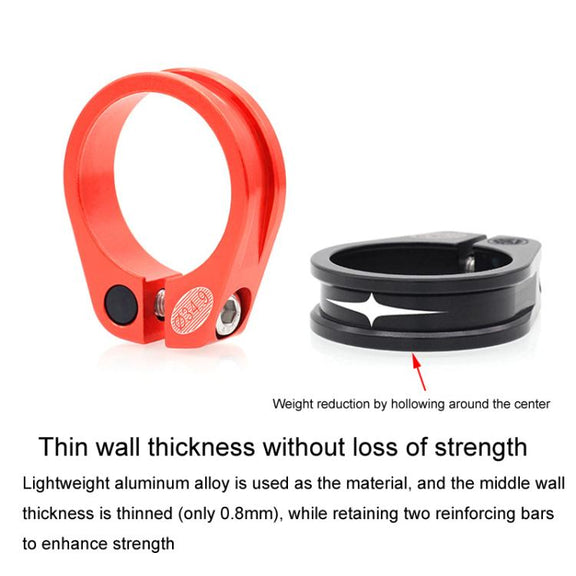 Mountain Road Bicycle Aluminum Locking Seatpost Clamps Seatpost Clamp Ring Fittings(31.8mm Black)