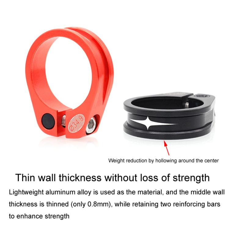 Mountain Road Bicycle Aluminum Locking Seatpost Clamps Seatpost Clamp Ring Fittings(31.8mm Black)
