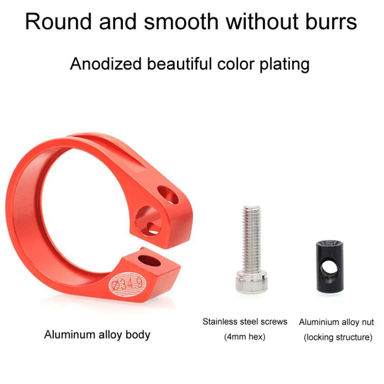 Mountain Road Bicycle Aluminum Locking Seatpost Clamps Seatpost Clamp Ring Fittings(34.9mm Black)