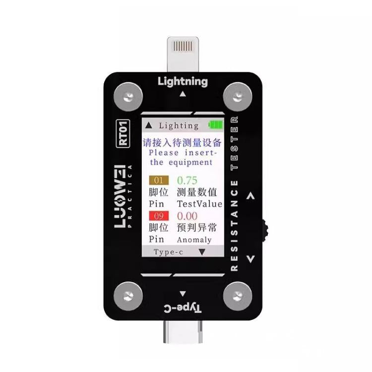 LUOWEI RT01 Type-C To 8 Pin Detachable Cell Phone Rear Plug Auto Tester