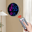 11.6-Inch RGB Wall Clock With Remote Control Multi-Functional Alarm Clock White+Black - Wall Clock by PMc TechLife | Online Shopping South Africa | PMc TechLife | Buy Now Pay Later Mobicred