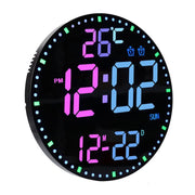 11.6-Inch RGB Wall Clock With Remote Control Multi-Functional Alarm Clock Bamboo+Bamboo