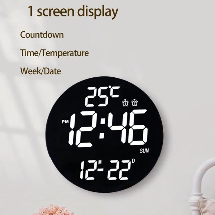 11.6-Inch White Light Wall Clock With Remote Control Multi-Functional Alarm Clock Bamboo+Bamboo