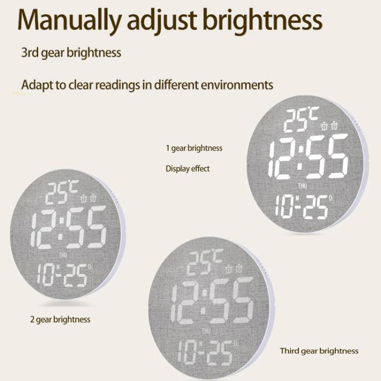 11.6-Inch White Light Wall Clock With Remote Control Multi-Functional Alarm Clock White+Black
