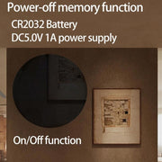 11.6-Inch White Light Wall Clock With Remote Control Multi-Functional Alarm Clock Bamboo+Black
