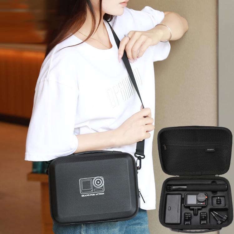 BKANO For DJI Osmo Action 3 / 4 / 5 Pro Sports Camera Storage Bag Portable Protective Bag Case(Black)