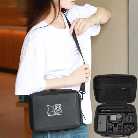 BKANO For DJI Osmo Action 3 / 4 / 5 Pro Sports Camera Storage Bag Portable Protective Bag Case(Black)
