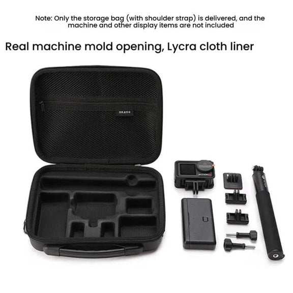 BKANO For DJI Osmo Action 3 / 4 / 5 Pro Sports Camera Storage Bag Portable Protective Bag Case(Black)