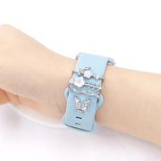 4pcs / Set 22mm Width Smart Watch Silicone Band Decorative Ring Metal Accessories(Silver)