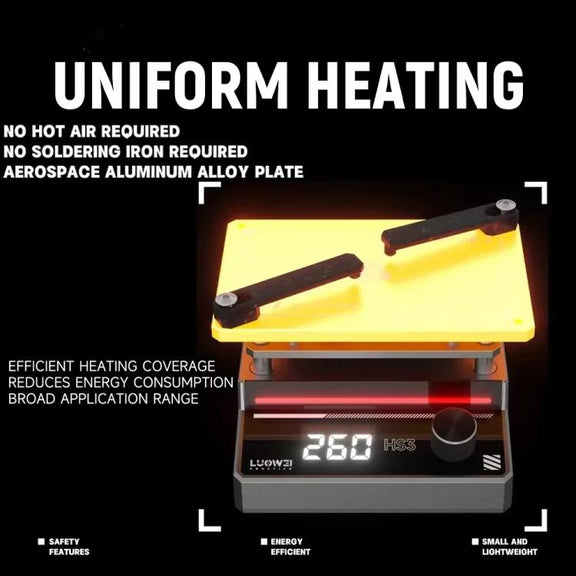 LUOWEI HS3 Universal Preheating Heating Station Layered Lamination Tinning Degumming Heating Station US Plug