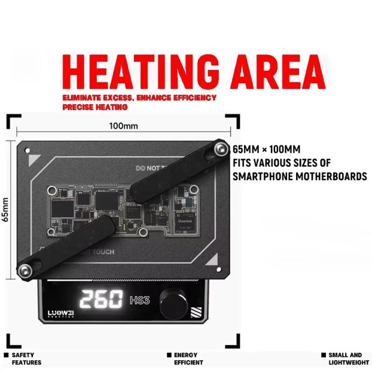 LUOWEI HS3 Universal Preheating Heating Station Layered Lamination Tinning Degumming Heating Station US Plug