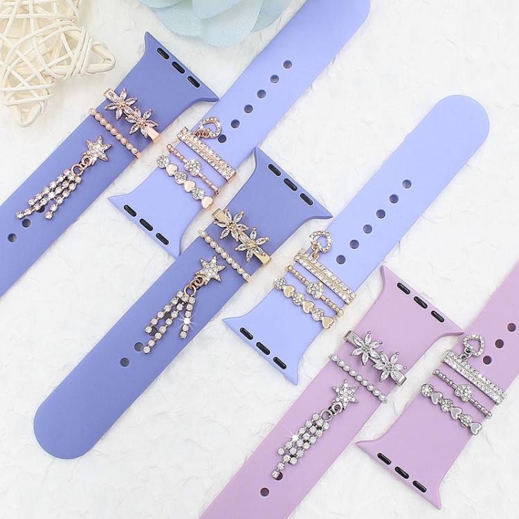3pcs / Set 22mm Width Smart Watch Silicone Band Decorative Ring Metal Accessories, Style: 4
