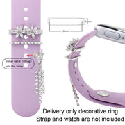 3pcs / Set 22mm Width Smart Watch Silicone Band Decorative Ring Metal Accessories, Style: 1