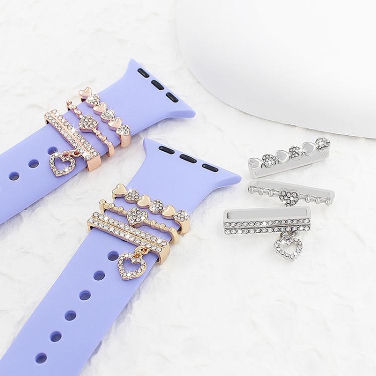 3pcs / Set 22mm Width Smart Watch Silicone Band Decorative Ring Metal Accessories, Style: 5