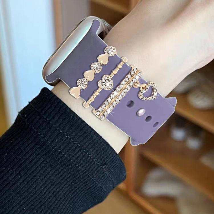 3pcs / Set 22mm Width Smart Watch Silicone Band Decorative Ring Metal Accessories, Style: 6