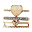 4pcs / Set 21mm Width Smart Watch Silicone Band Heart Decorative Ring Metal Accessories(Gold) - Watch Decorations by PMC TechLife | Online Shopping South Africa | PMC TechLife | Buy Now Pay Later Mobicred