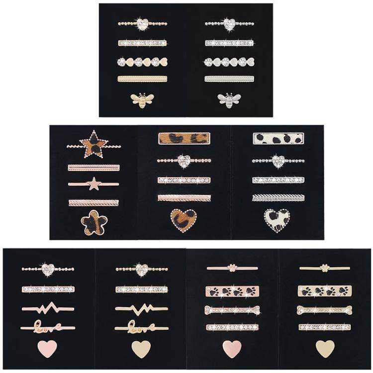 5pcs / Set 20mm Width Smart Watch Silicone Band Decorative Ring Metal Accessories, Style: Silver 5