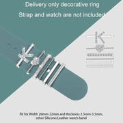 6pcs / Set Smart Watch Silicone Band Decorative Ring Metal Accessories, Size: O(Silver)