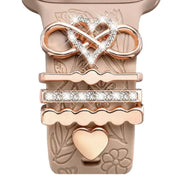 21mm Width Smart Watch Band Decorative Ring Metal Accessories(Infinite Love Heart Rose Gold)
