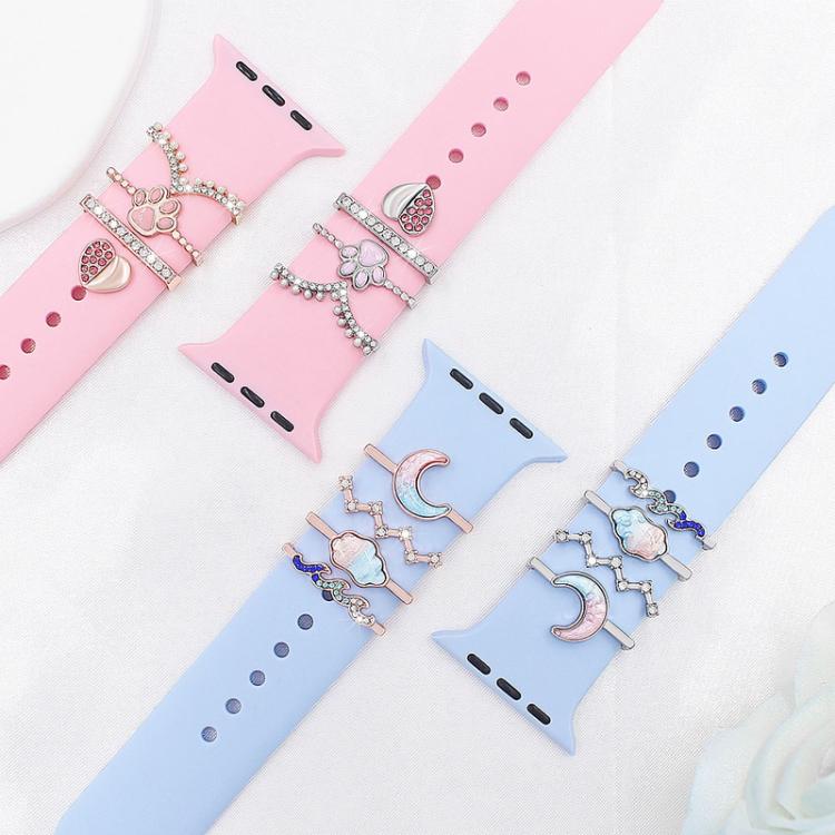 4pcs / Set 22mm Width Smart Watch Band Decorative Ring Metal Accessories, Style: 3