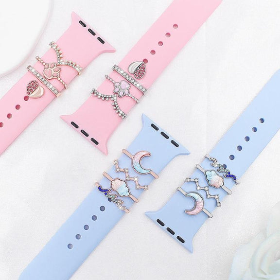 4pcs / Set 22mm Width Smart Watch Band Decorative Ring Metal Accessories, Style: 4