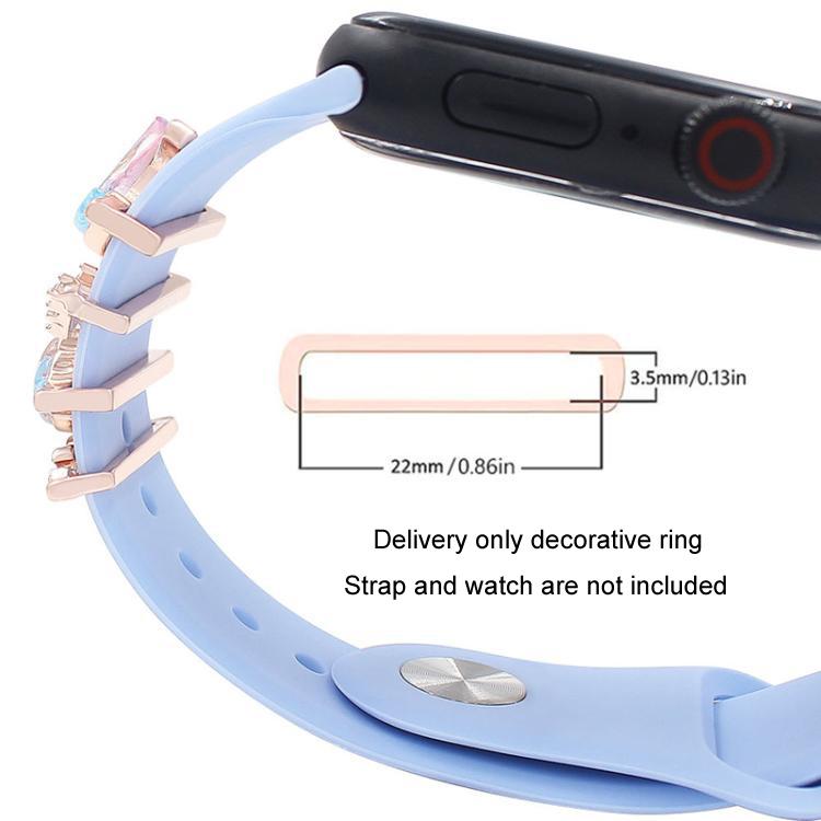 4pcs / Set 22mm Width Smart Watch Band Decorative Ring Metal Accessories, Style: 1