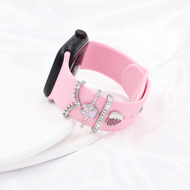 4pcs / Set 22mm Width Smart Watch Band Decorative Ring Metal Accessories, Style: 4