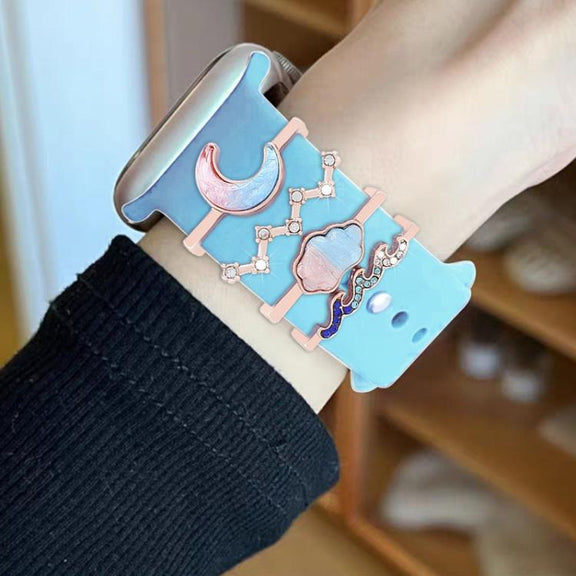 4pcs / Set 22mm Width Smart Watch Band Decorative Ring Metal Accessories, Style: 2