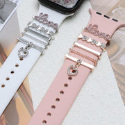 5pcs / Set 21mm Width Smart Watch Band LOVE Letter Decorative Ring Metal Accessories(Rose Gold)