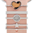 22mm Width Smart Watch Silicone Band Decorative Ring Metal Accessories, Style: Love Heart Leopard Silver - free shipping - PMc TechLife - Order now!
