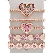 22mm Width Smart Watch Silicone Band Decorative Ring Metal Accessories, Style: Love Heart Rose Gold
