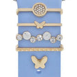 22mm Width Smart Watch Silicone Band Decorative Ring Metal Accessories, Style: Butterfly Gold - free shipping - PMc TechLife - Order now!