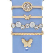 22mm Width Smart Watch Silicone Band Decorative Ring Metal Accessories, Style: Butterfly Gold
