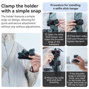 AMagisn Selfie Stick Hanger Action Camera Backpack Quick Attachment for Insta360 / DJI / GoPro(Black)
