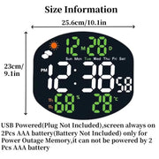 Digital Wall Clock Weather Station Forecast TEMP Humidity 2 Alarm Table Clock With Remote Control(Red+White)