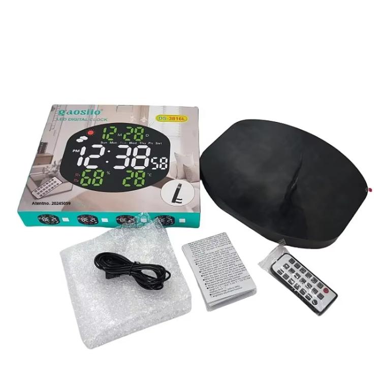 Digital Wall Clock Weather Station Forecast TEMP Humidity 2 Alarm Table Clock With Remote Control(Blue+White)