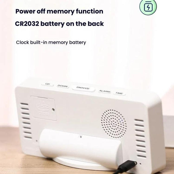 11 Colors Dynamic RGB Digital Alarm Clock 12/24H 6 Levels Brightness 2 Alarms Table Clock(White Shell)