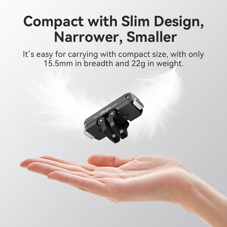 For DJI Osmo 360/Action 5 Pro/4/3 aMagisn Metal Magnetic Quick Release Mount Dual Interface Adapter(Black)