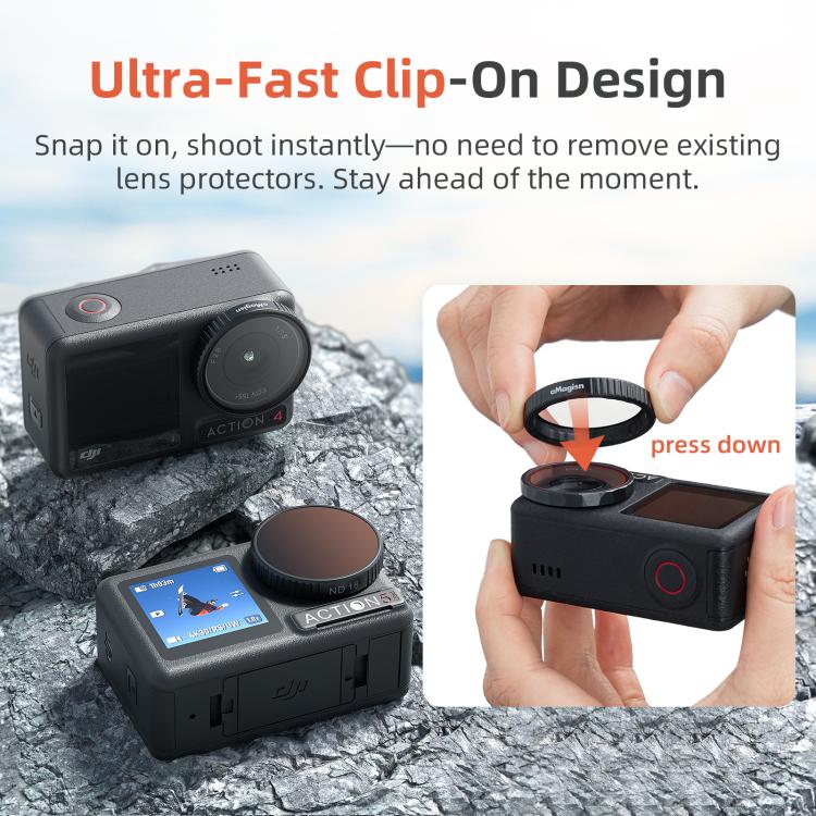 aMagisn Filter For DJI Action 5 Pro / 4 / 3, Spec: ND8+16+32+64