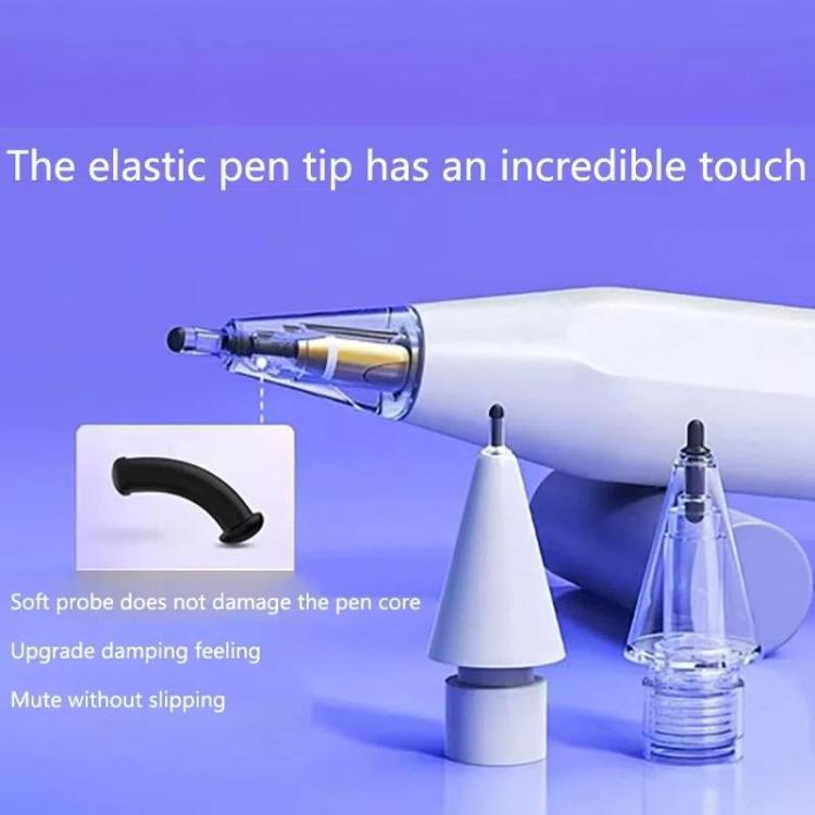For Apple Pencil 2 / 1 Elastic Tip Soft Probe Silent Replacement Nib, Spec: 4B White