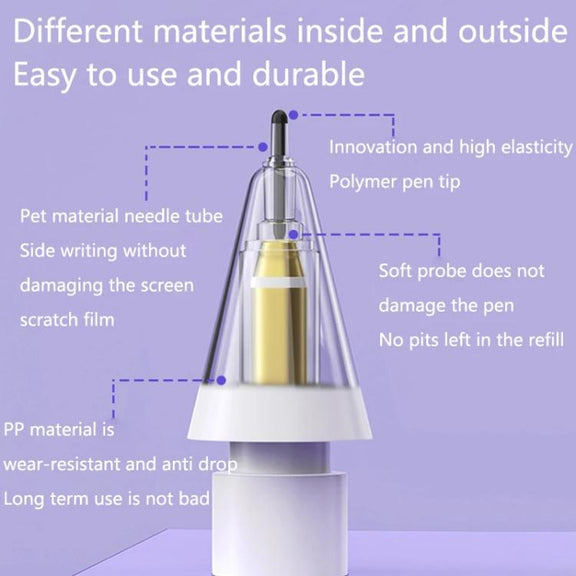 For Apple Pencil 2 / 1 Elastic Tip Soft Probe Silent Replacement Nib, Spec: 4B Transparent