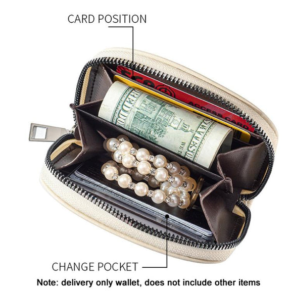 Women Wallet Pleated Sense PU Zipper Short Wallet Simple Solid Color Coin Purse(Pink)