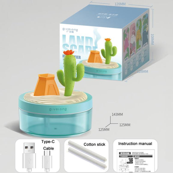 Givelong Mini Portable Landscape Humidifier Plant Pot Hydrator Mister USB Car Spray Aromatherapy Diffuser(Cherry Tree)