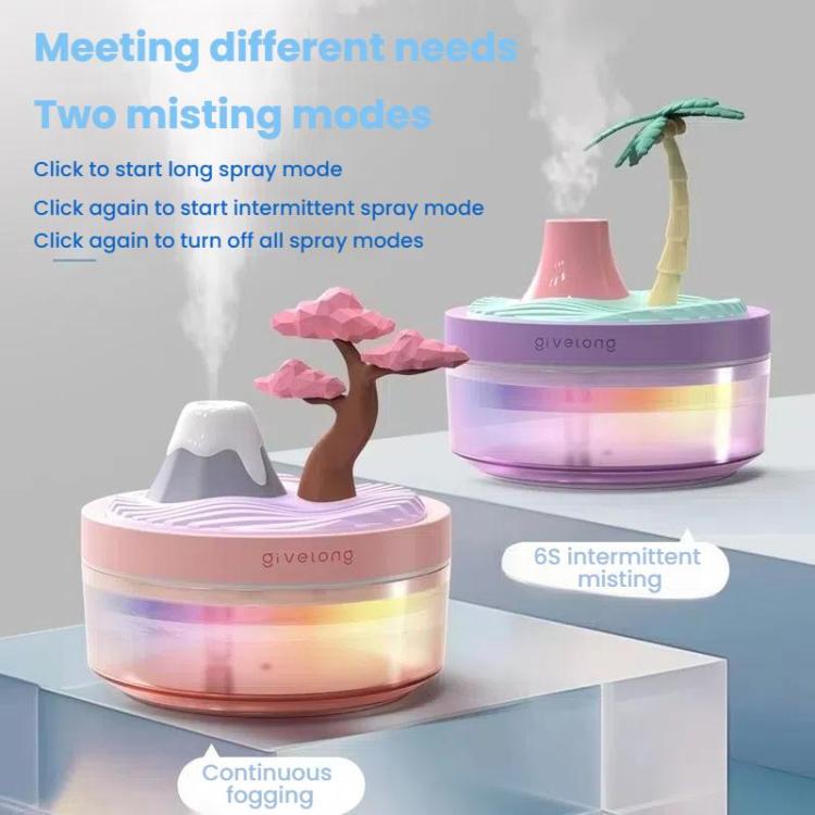 Givelong Mini Portable Landscape Humidifier Plant Pot Hydrator Mister USB Car Spray Aromatherapy Diffuser(Cactus)